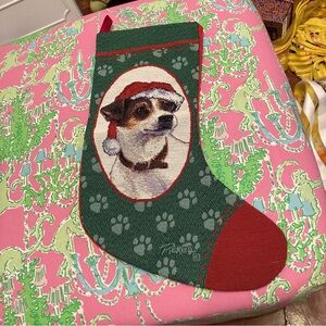 Linda Picken Jack Russell Christmas stocking